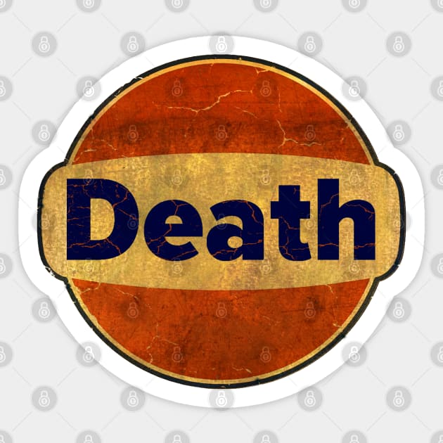 Death Gasoline and oil Sticker by Midcenturydave